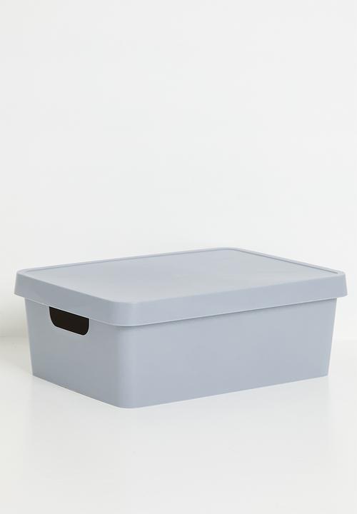 Storage Solutions - Stack storage box w lid 11 L - Cool Gray