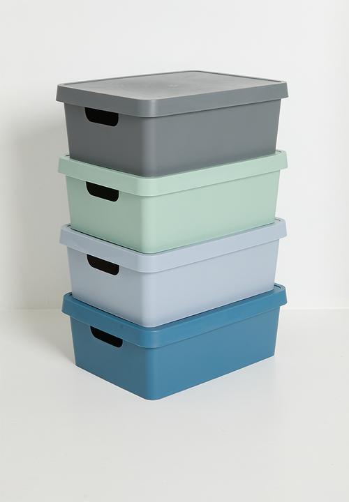 Storage Solutions - Stack storage box w lid 11 L - Cool Gray