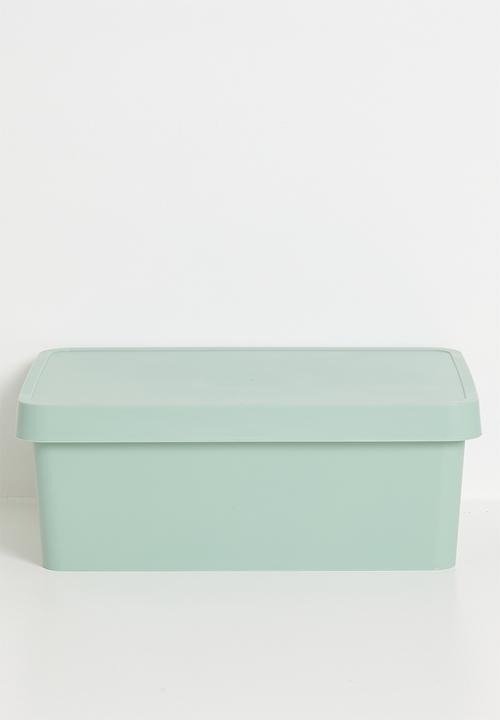 Stack storage box w lid 11 L - Green