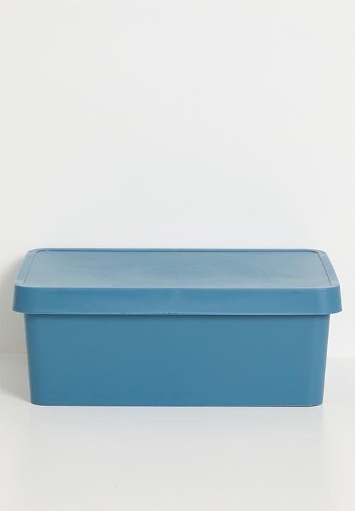 Stack storage box w lid 11 L - Blue