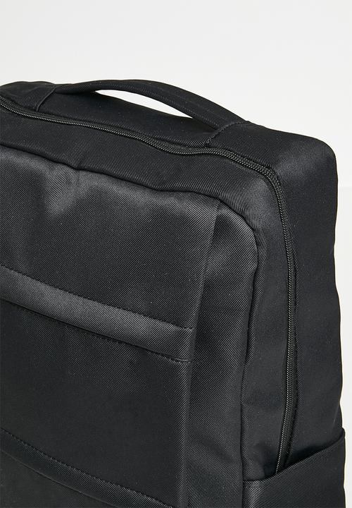 Pop Candy - Minimalist backpack with multi front zipper pockets - black