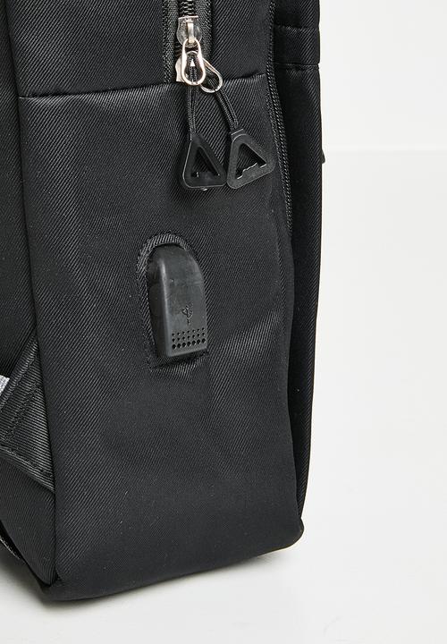 Pop Candy - Minimalist backpack with multi front zipper pockets - black