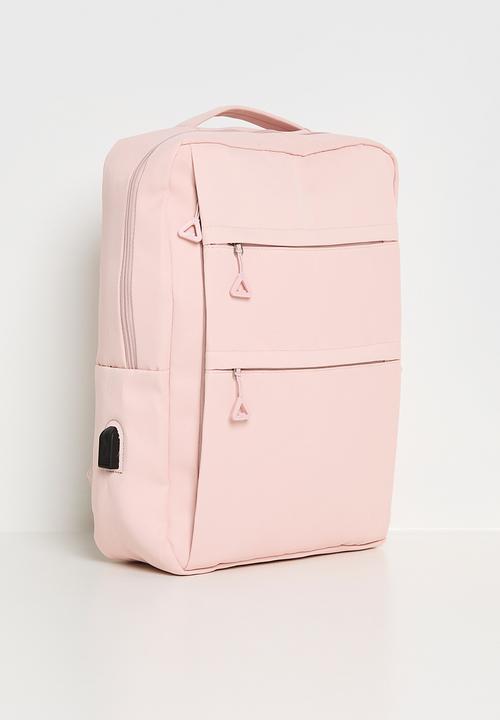 Pop Candy - Minimalist backpack with multi front zipper pockets - pink