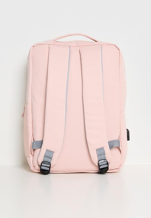 Pop Candy - Minimalist backpack with multi front zipper pockets - pink
