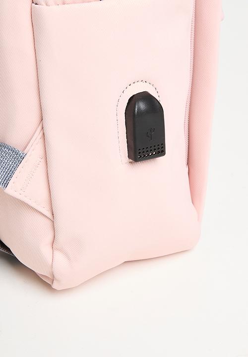Pop Candy - Minimalist backpack with multi front zipper pockets - pink