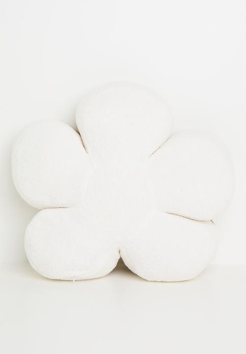Pop Candy - Super soft flower cushion - white/brown