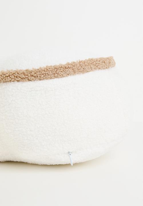 Pop Candy - Super soft flower cushion - white/brown