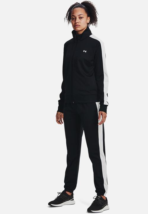Under Armour - Tricot tracksuit - black / white