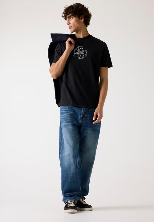 GUESS - Ss Bsc Basic Quattro G Tee - Jet Black A996