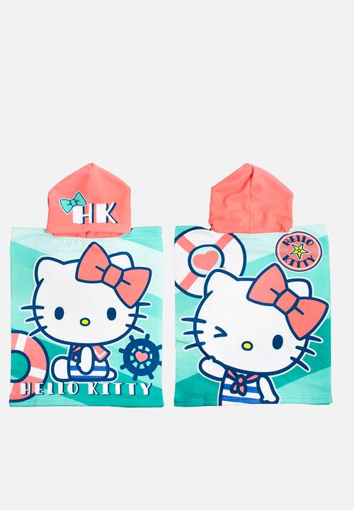 Character Group - Hello Kitty  Hooded Towel -Turquoise And Pink