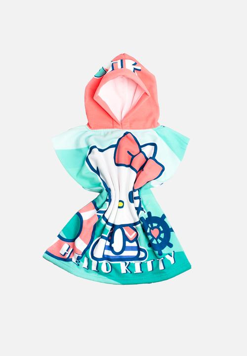 Character Group - Hello Kitty  Hooded Towel -Turquoise And Pink