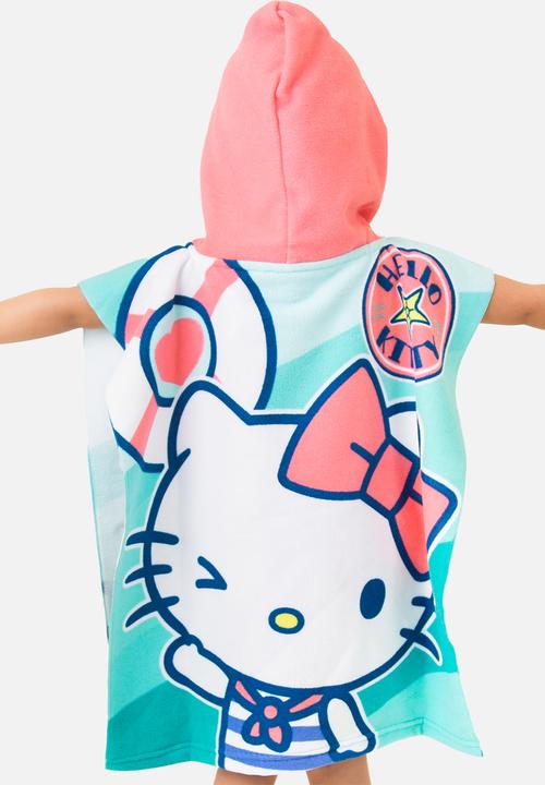 Character Group - Hello Kitty  Hooded Towel -Turquoise And Pink
