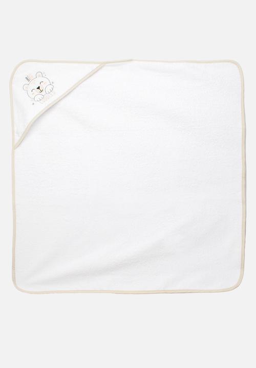 Character Group - Bear Baby Hooded Towel - white