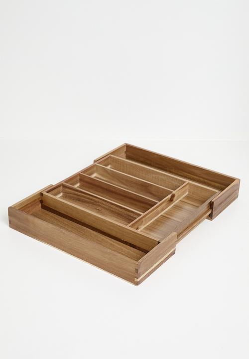 Excellent Houseware - Extendable Cutlery tray - Natural