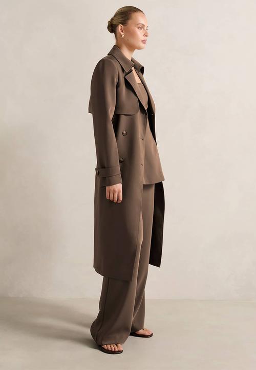 Forever New - Delilah soft trench coat in chocolate