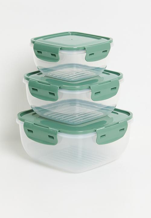 Excellent Houseware - Sora storage set of 3 - Green