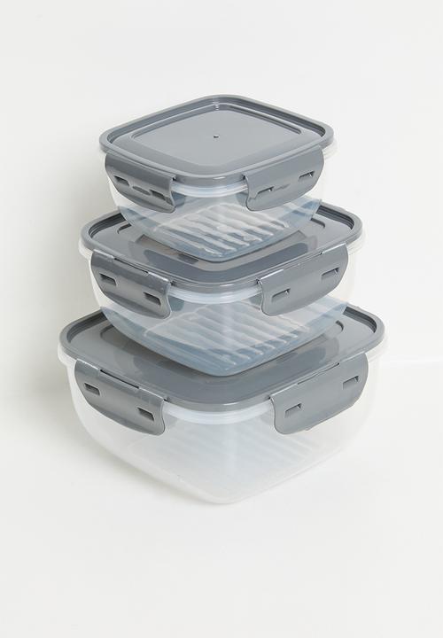 Excellent Houseware - Sora storage set of 3 - Grey