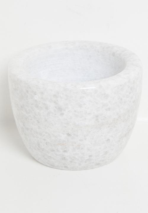 Excellent Houseware - Lia marble pestle & mortar - White