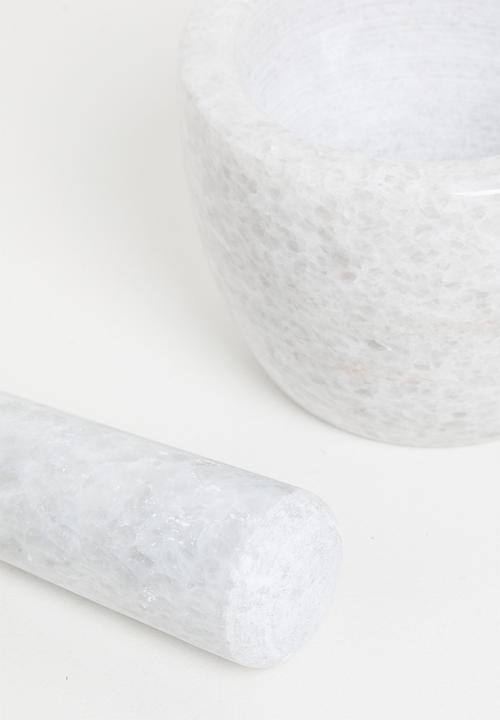 Excellent Houseware - Lia marble pestle & mortar - White