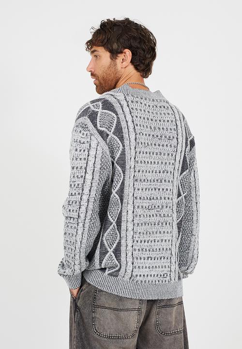 Brave Soul - Oversized Fit/Dropped Shoulder Cardigan - Dk Charcoal Marl