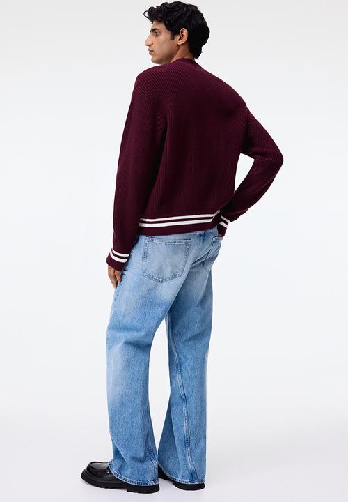 H&M - Loose fit boxy-style cardigan - burgundy 