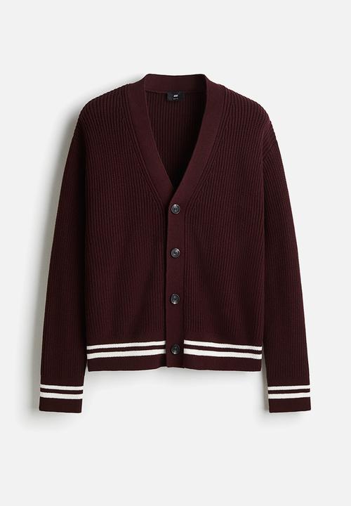 H&M - Loose fit boxy-style cardigan - burgundy 
