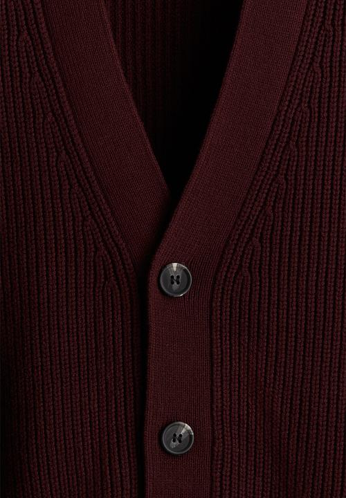 H&M - Loose fit boxy-style cardigan - burgundy 