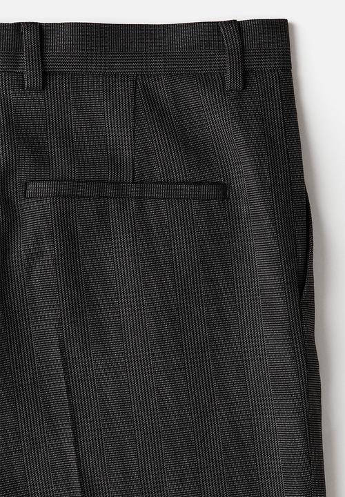 H&M - Relaxed fit suit trousers - dark grey checked 