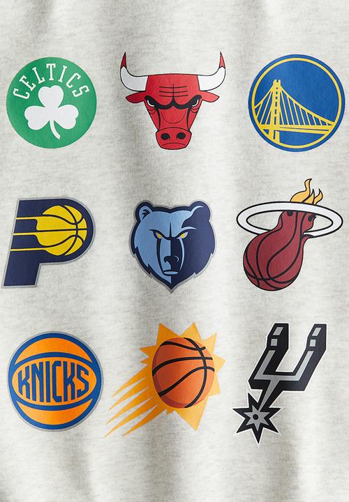 H&M - Printed hoodie - light beige/nba
