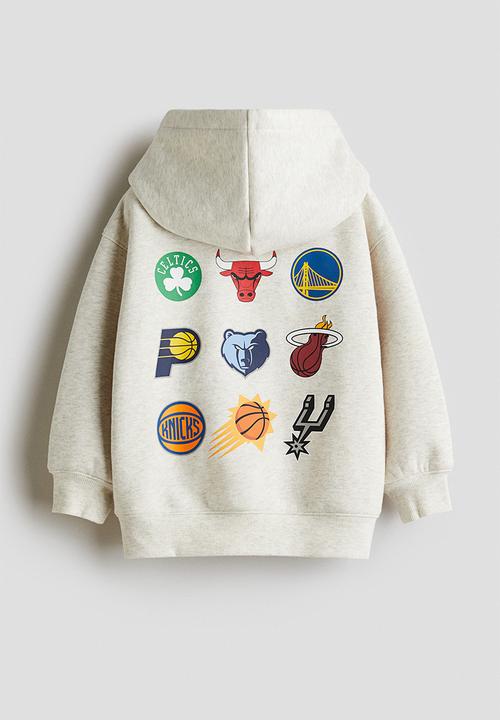 H&M - Printed hoodie - light beige/nba