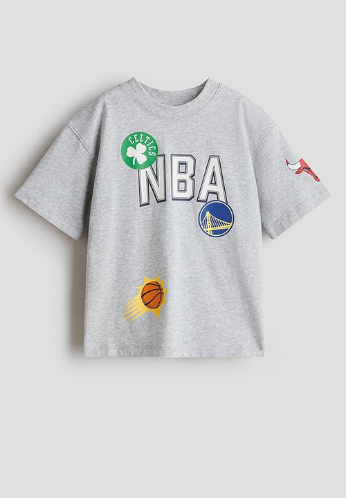 H&M - Oversized printed t-shirt - light grey/nba