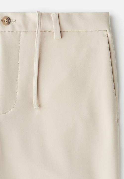 H&M - Slim fit cropped trousers - light beige