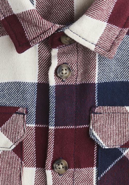 H&M - Oversized shirt - dark red checked