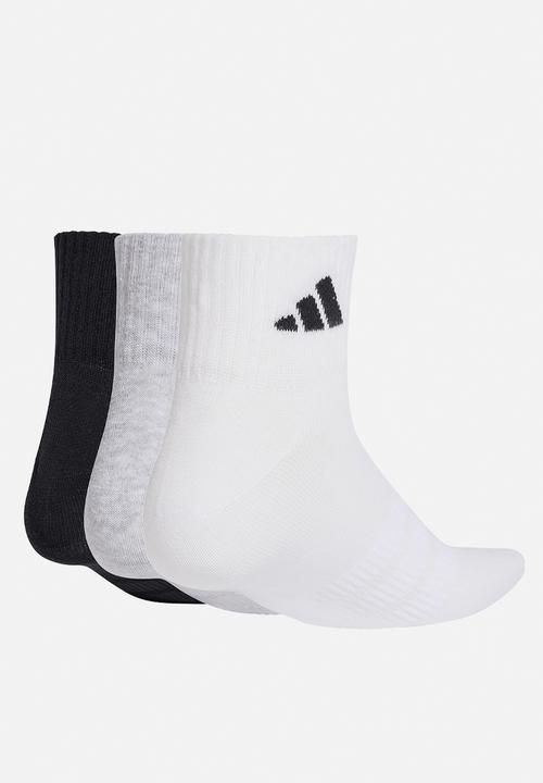 adidas Originals - THIN&LIGHT SPORTSWEAR ANKLE SOCKS 3pk - medium grey heather/white/blk