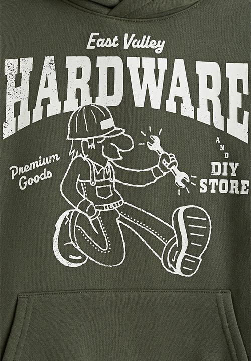 H&M - Hoodie - khaki green/hardware