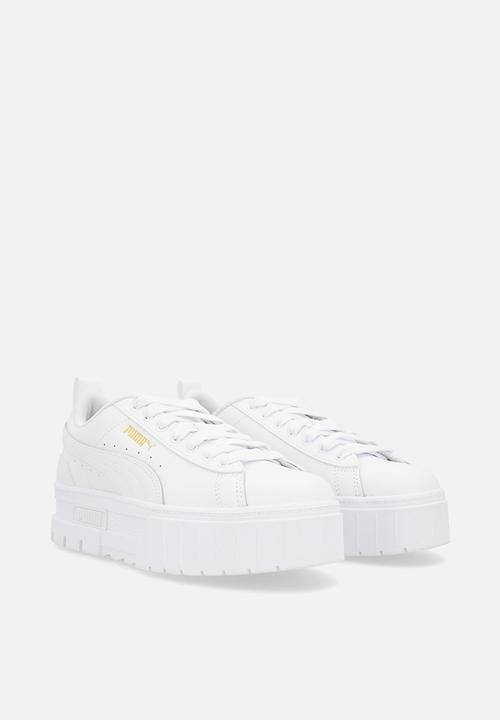PUMA - Mayze leather junior puma - white/gold