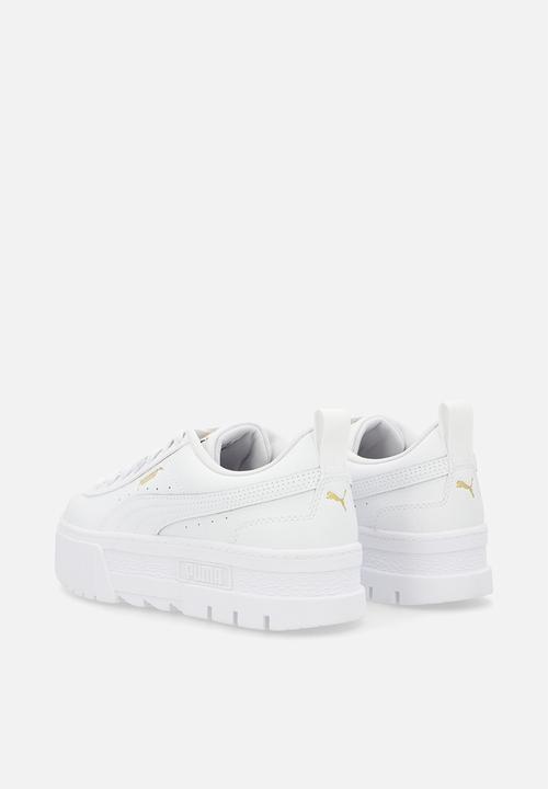PUMA - Mayze leather junior puma - white/gold