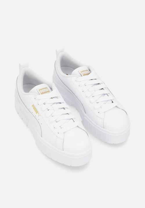 PUMA - Mayze leather junior puma - white/gold
