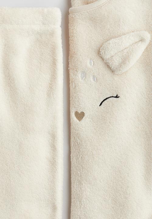 H&M - Appliquéd pile pyjamas - cream/deer 