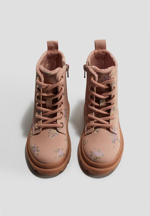 H&M - Lace-up boots - pink,multi