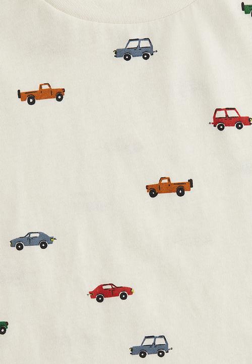 H&M - Printed cotton t-shirt - cream/cars