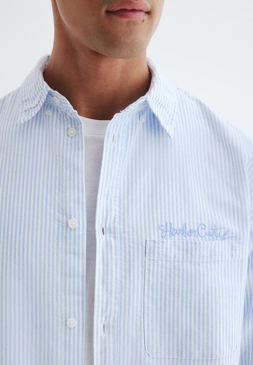 H&M - Loose fit oxford shirt - light blue harbor city