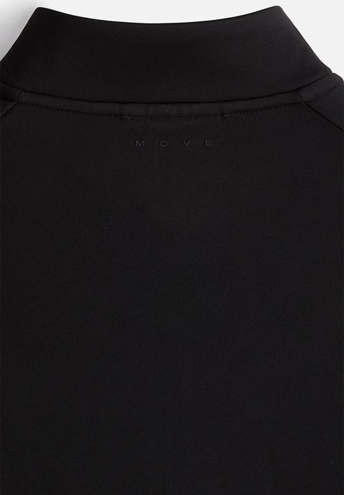 H&M - Zip-top midlayer sports top with thermomove™ - black