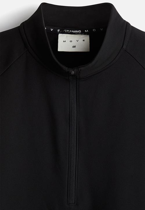 H&M - Zip-top midlayer sports top with thermomove™ - black