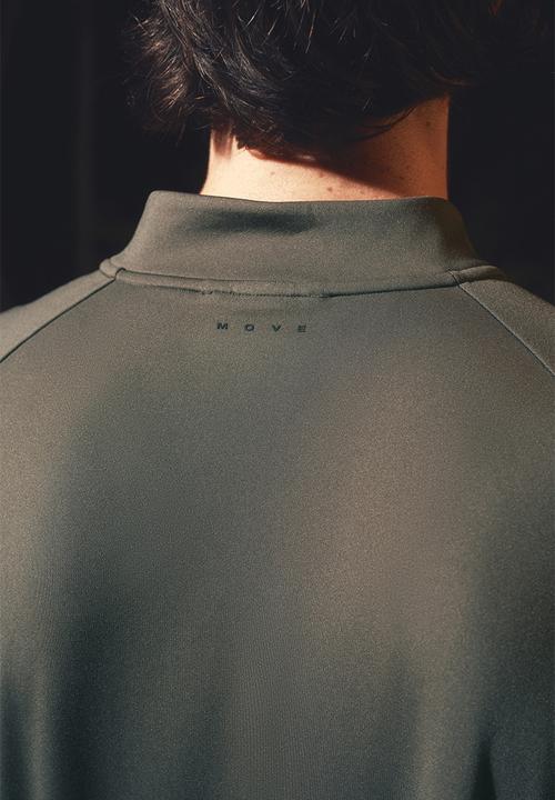 H&M - Zip-top midlayer sports top with thermomove™ - dark green