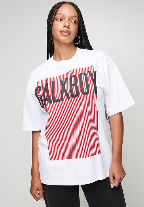 GALXBOY - STRIPED T-SHIRT  - WHITE