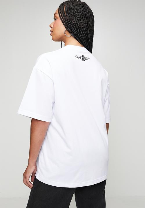 GALXBOY - STRIPED T-SHIRT  - WHITE