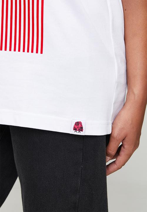 GALXBOY - STRIPED T-SHIRT  - WHITE