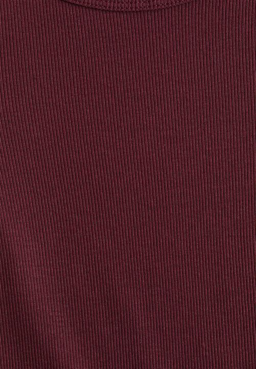H&M - Ribbed cotton jersey top - dark red