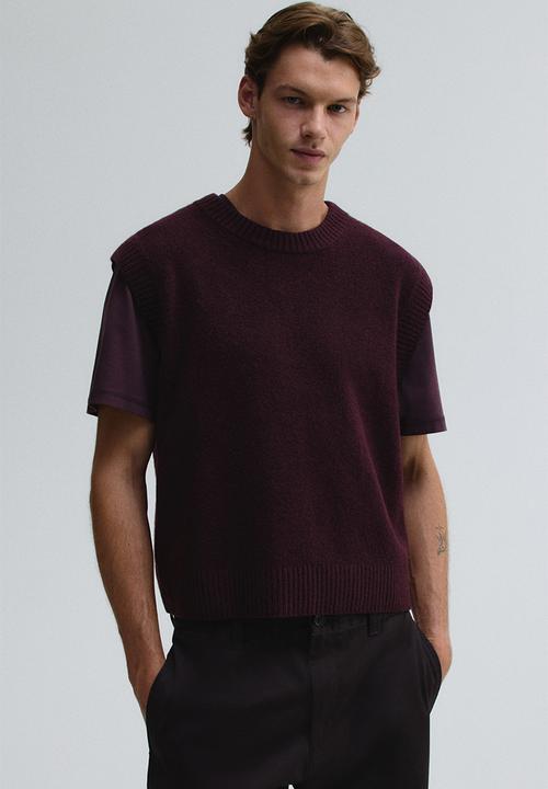 H&M - Regular fit sweater vest - burgundy